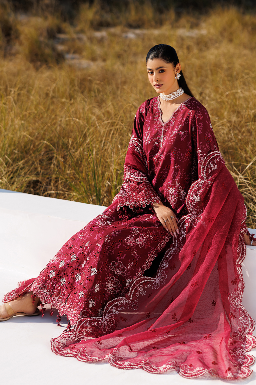 Best Radiant Rose Printed Embroidered Lawn Suit 