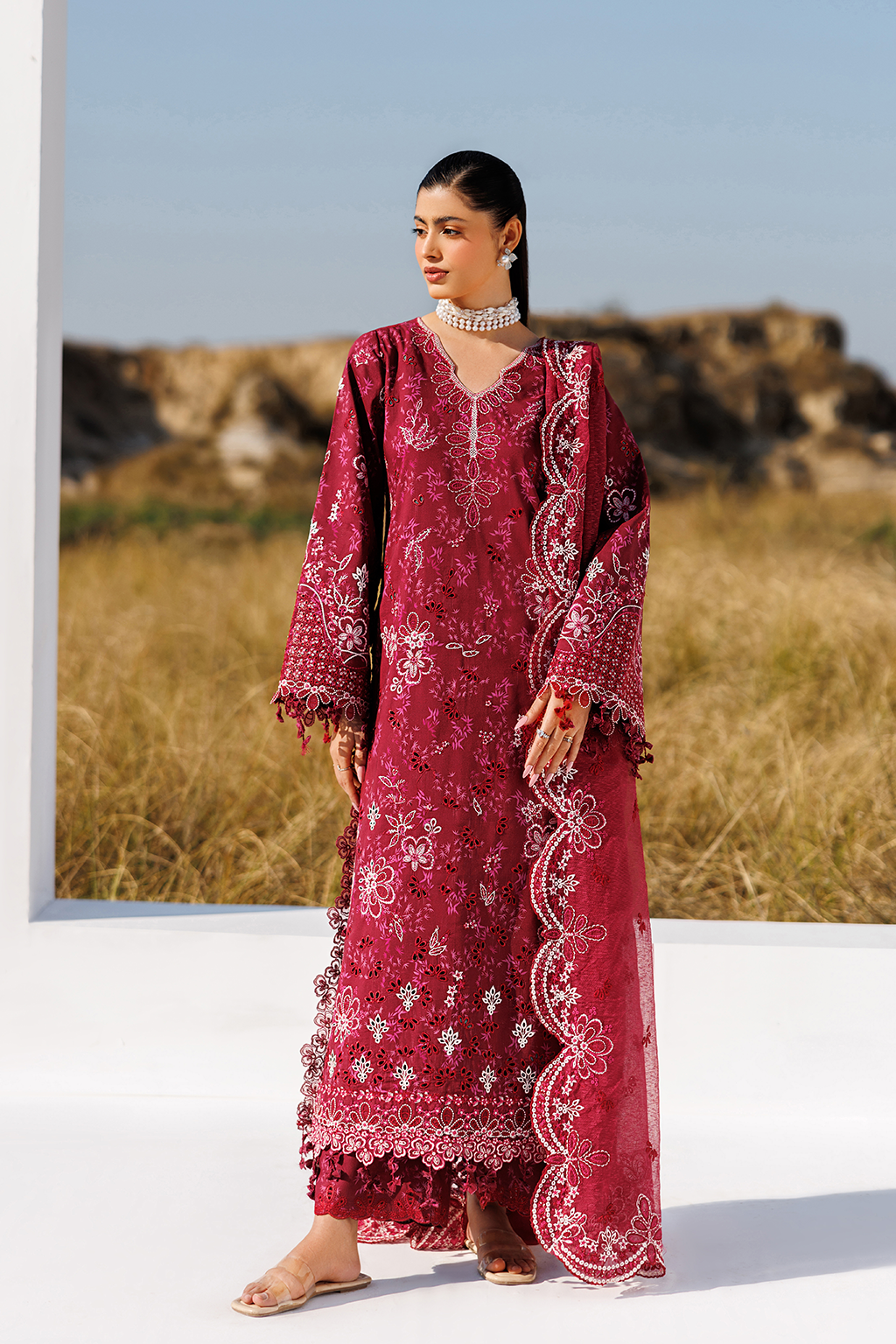 Best Radiant Rose Printed Embroidered Lawn Suit 