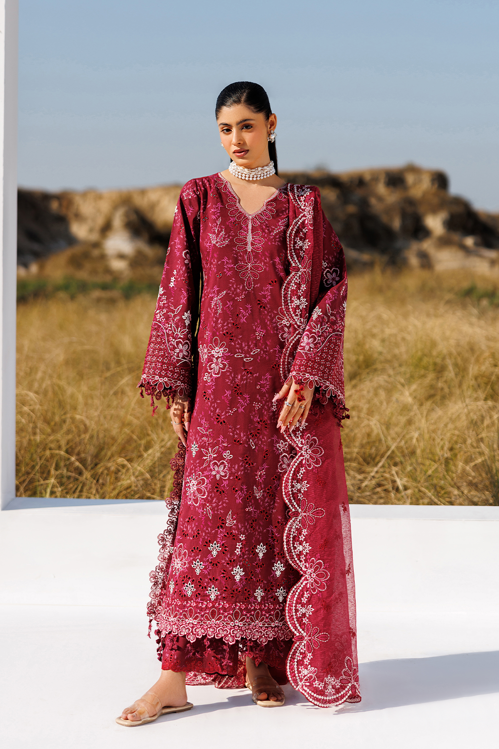 Best Radiant Rose Printed Embroidered Lawn Suit 