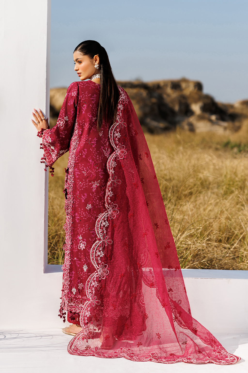 Best Radiant Rose Printed Embroidered Lawn Suit 