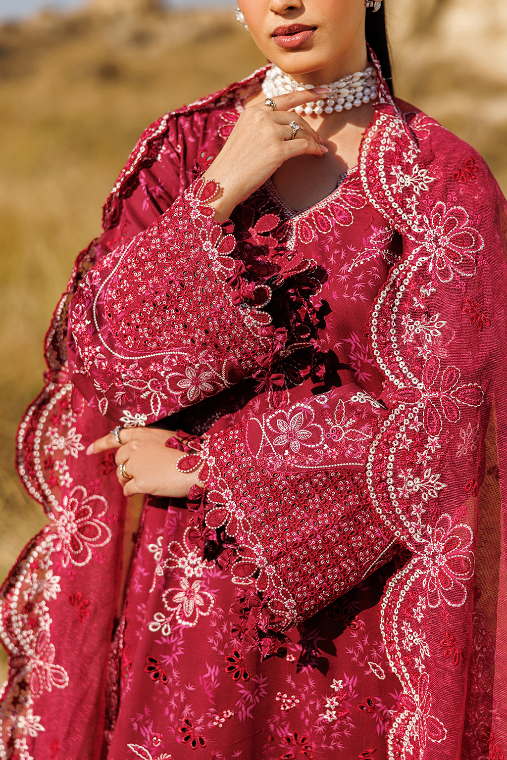 Best Radiant Rose Printed Embroidered Lawn Suit 